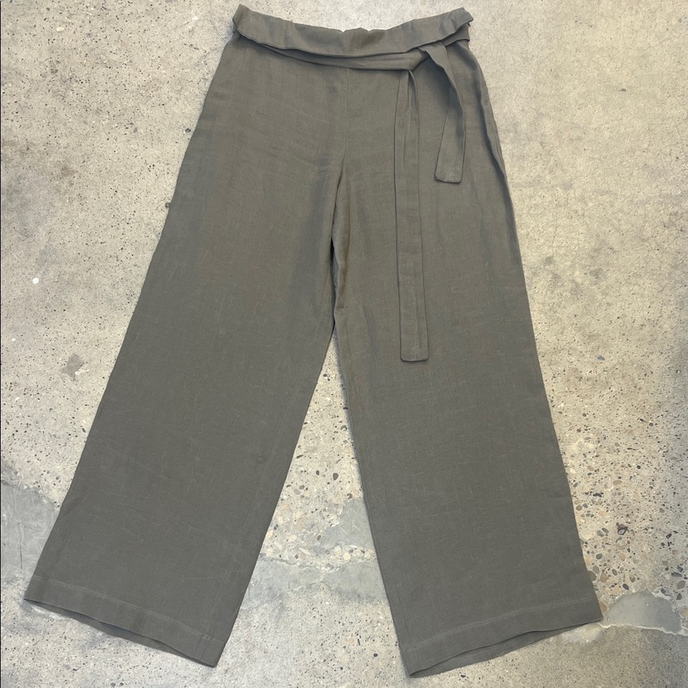 Sarah Pacini Khaki Wide Leg Pants